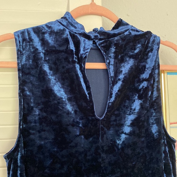✨ModCloth✨Blue Velvet Swing Dress Size L Like New Condition - Picture 3 of 5